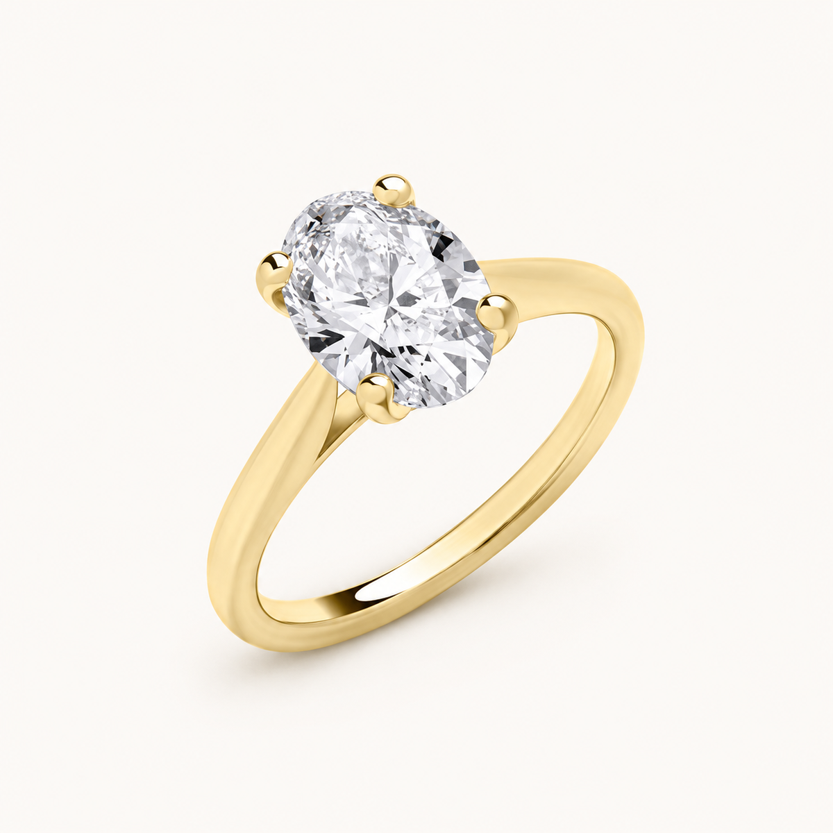 9ct Yellow Gold 2.00ctw Oval Cut Lab Grown Diamond Ring IGI Certified — LGDR052