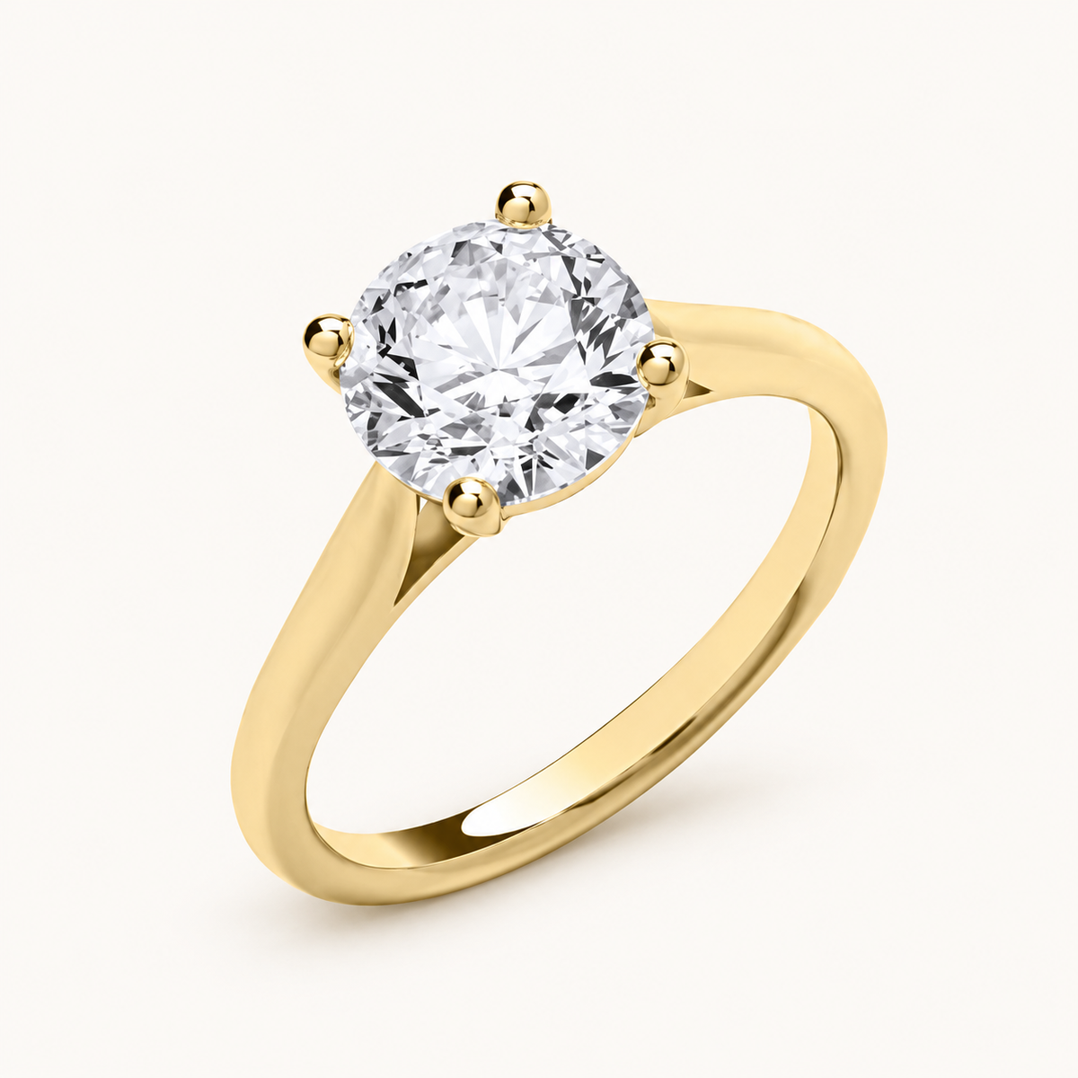 9ct Yellow Gold 3.00ctw Solitaire Lab Grown Diamond Ring IGI Certified — LGDR056