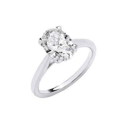 9ct White Gold 2.00ctw Oval Cut Lab Grown Diamond Ring IGI Certified