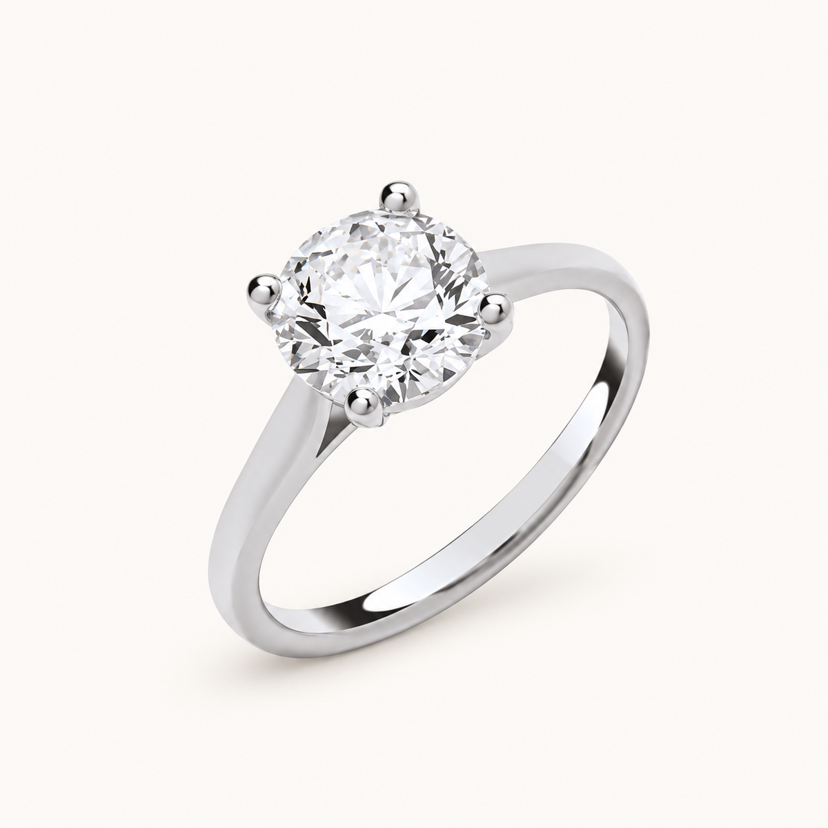 9ct White Gold 3.00ctw Solitaire Lab Grown Diamond Ring IGI Certified — LGDR062