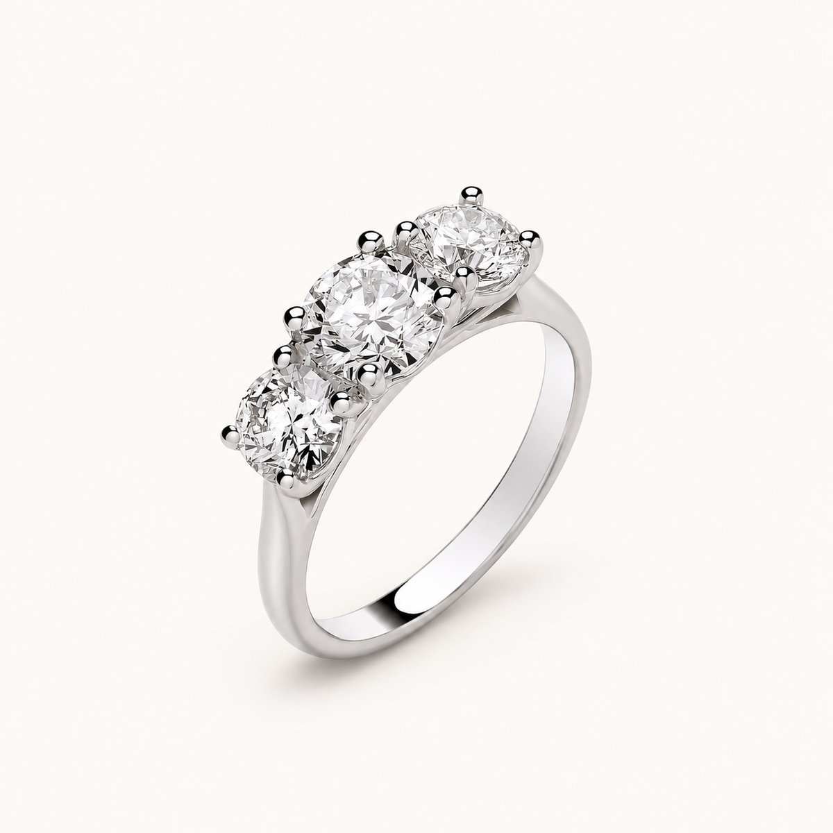 9ct White Gold 2.00ctw Trilogy Lab Grown Diamond Ring WGI Certified — LGDR063