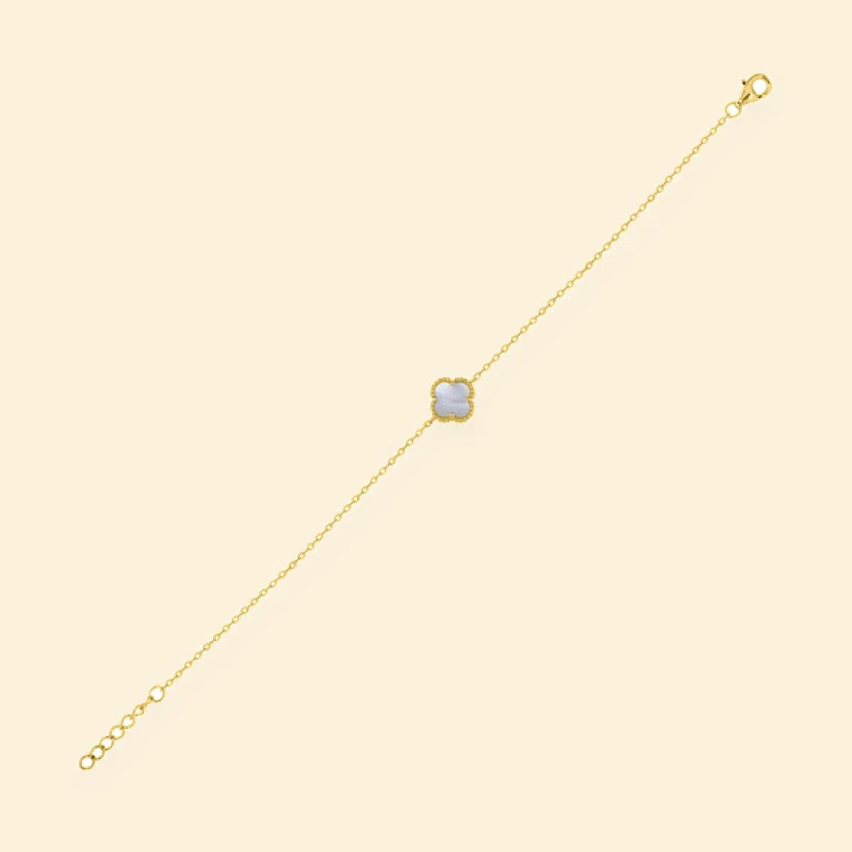 Gold Plated Sterling Silver MOP Clover Bracelet – ABB224-GP