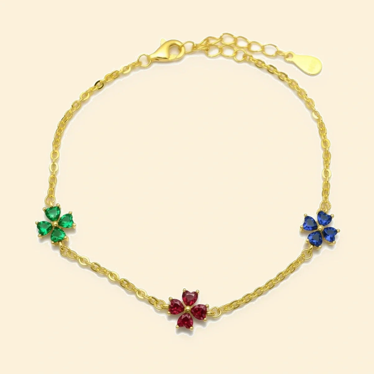 Gold Plated Sterling Silver Mystic Topaz Flower Bracelet – ABB263-GP