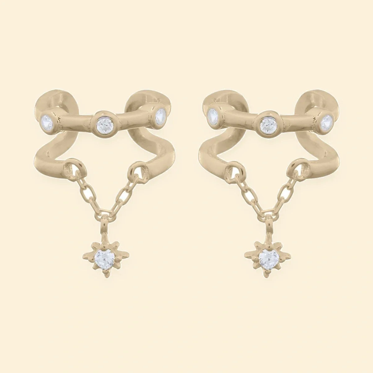 Gold Plated Sterling Silver CZ Set Ear Cuff – AEC008-GP