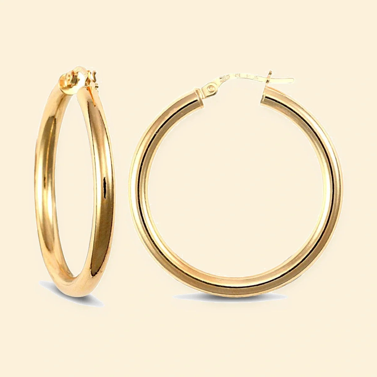 Gold Plated Sterling Silver 3mm Polished Creole Hoop Earrings – AER006C-GP