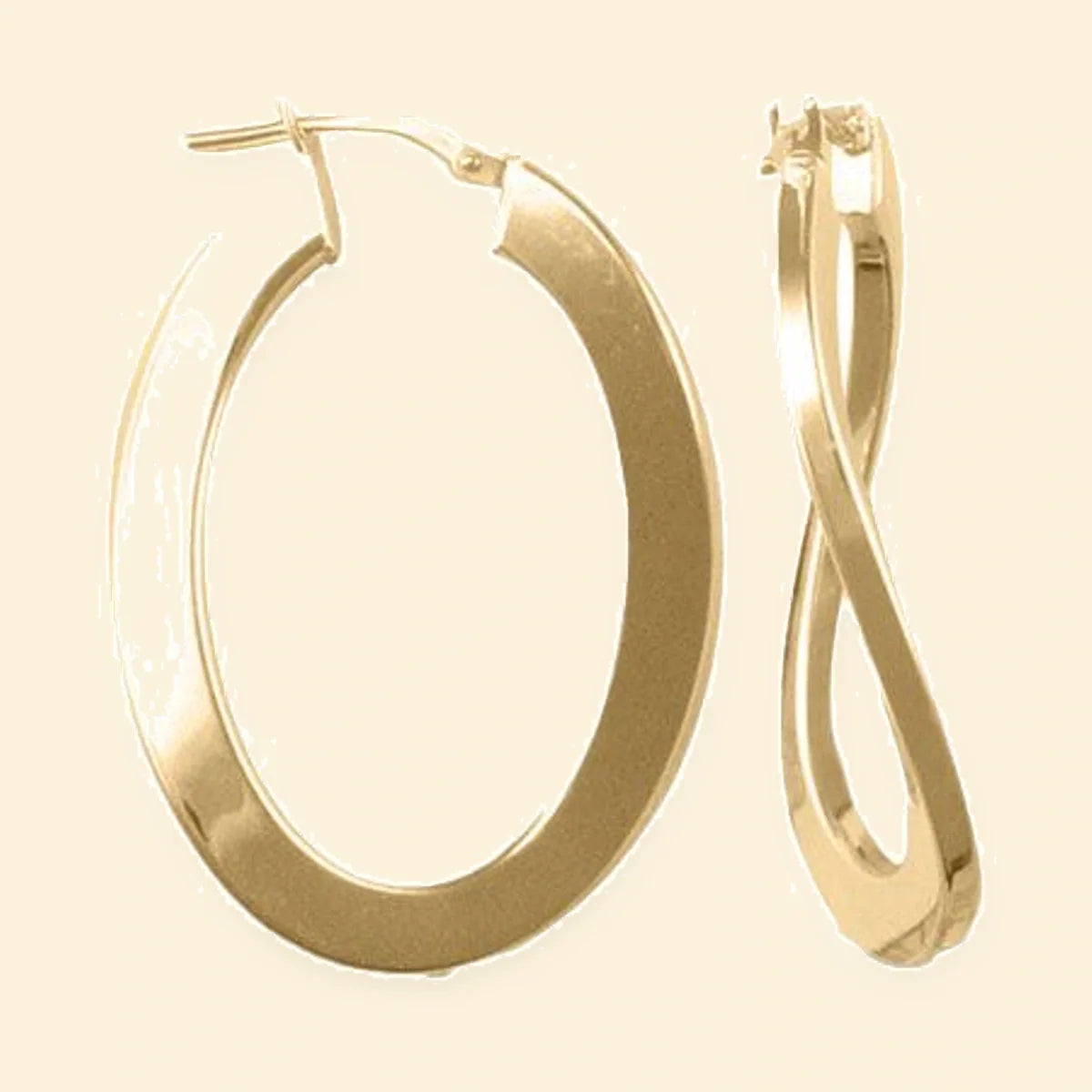 Gold Plated Sterling Silver Formed Hoop Earrings – AER023-GP