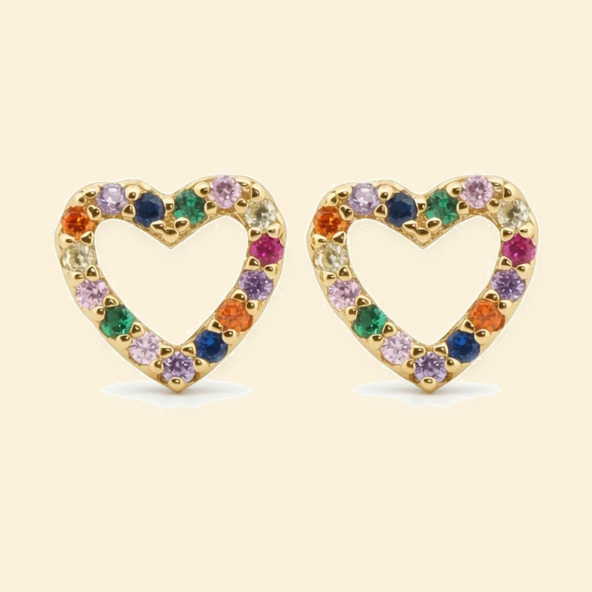 Gold Plated Sterling Silver CZ Set Studs – AES188-GP