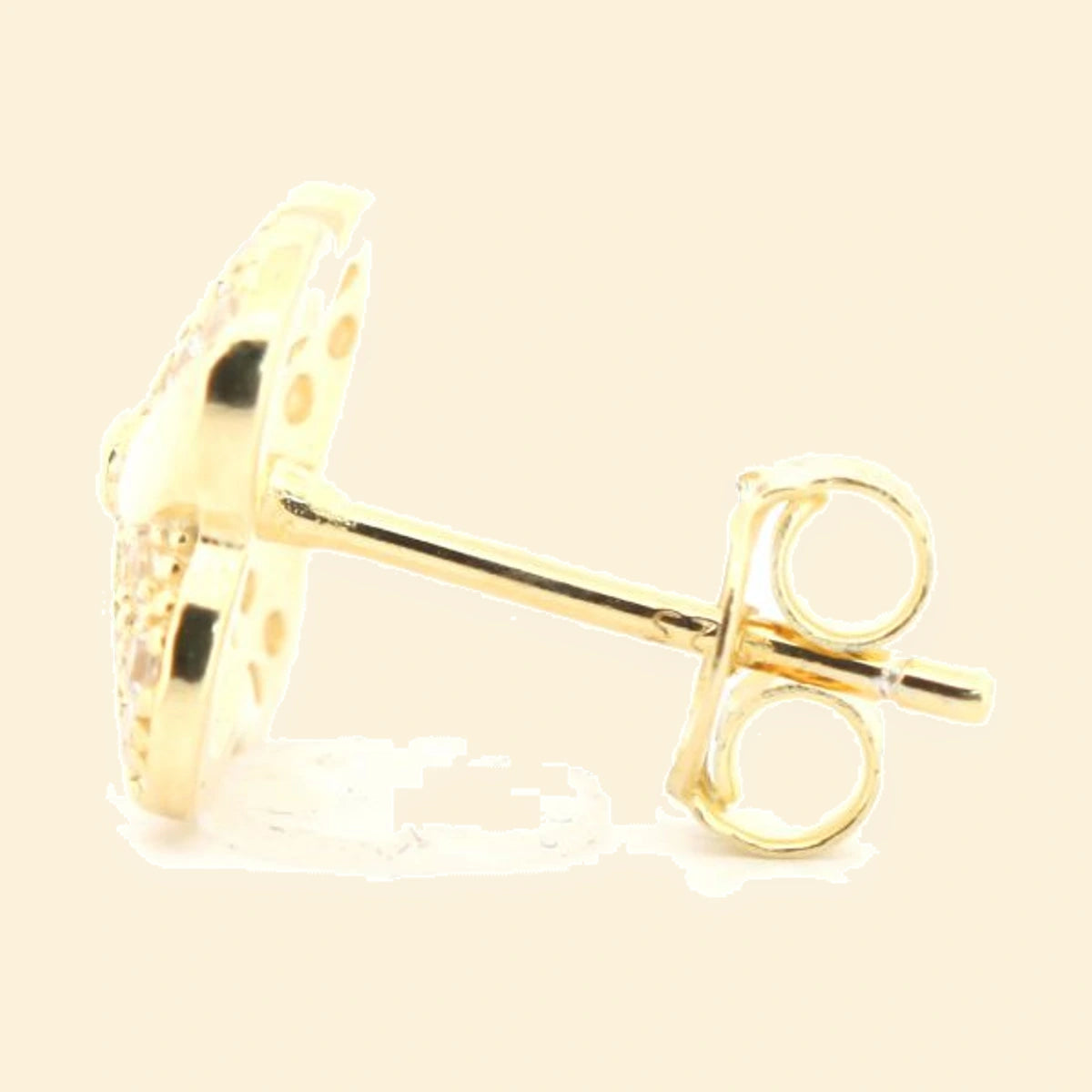 Gold Plated Sterling Silver CZ Set Stud Earrings – AES212