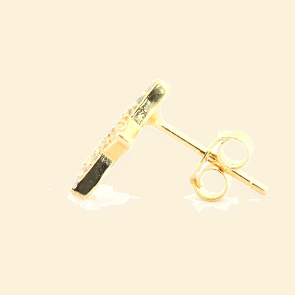 Gold Plated Sterling Silver CZ Set Stud Earrings – AES216