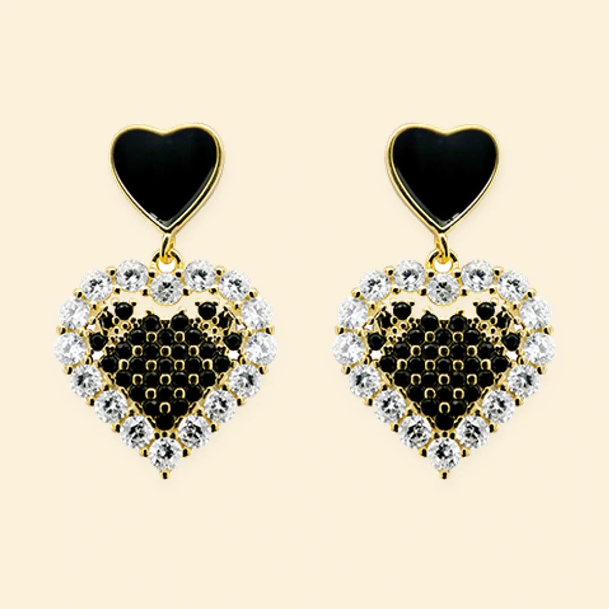 Gold Plated Sterling Silver CZ Set Stud Earrings – AES217