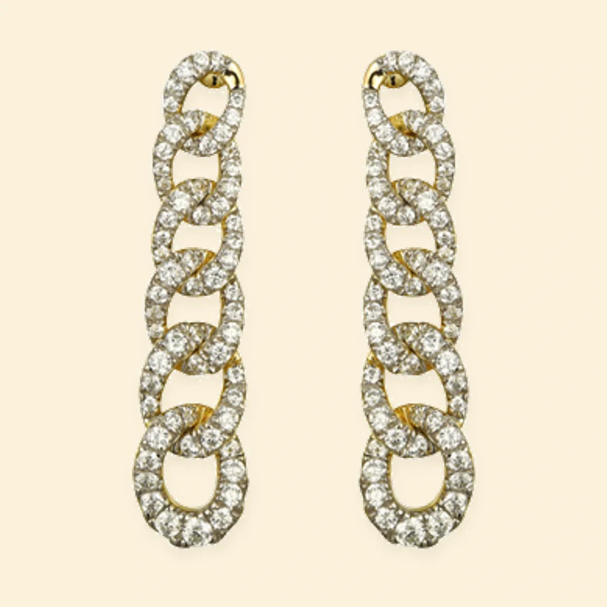 Gold Plated Sterling Silver CZ Set Stud Drop Earrings – AES244
