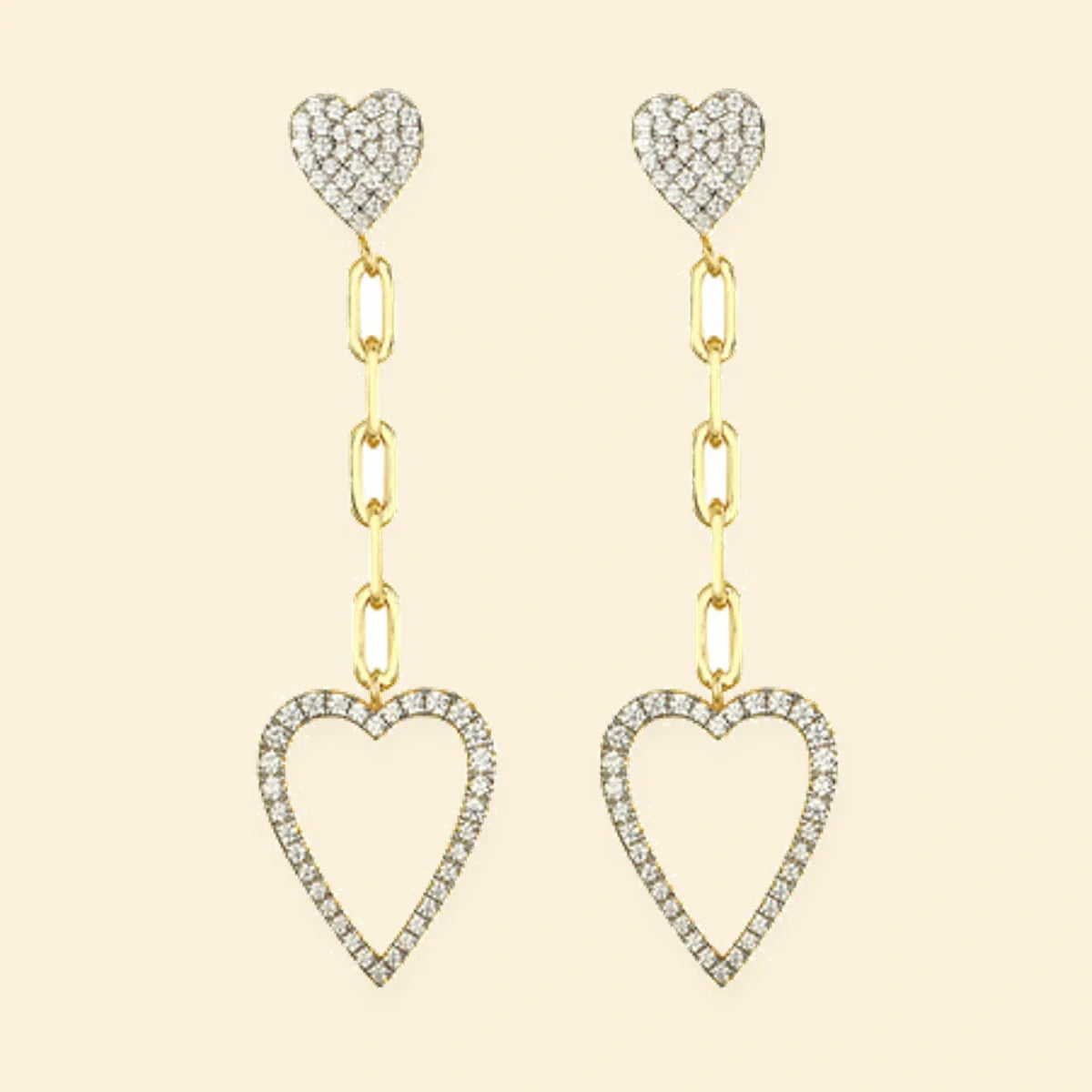Gold Plated Sterling Silver CZ Set Stud Drop Earrings – AES246