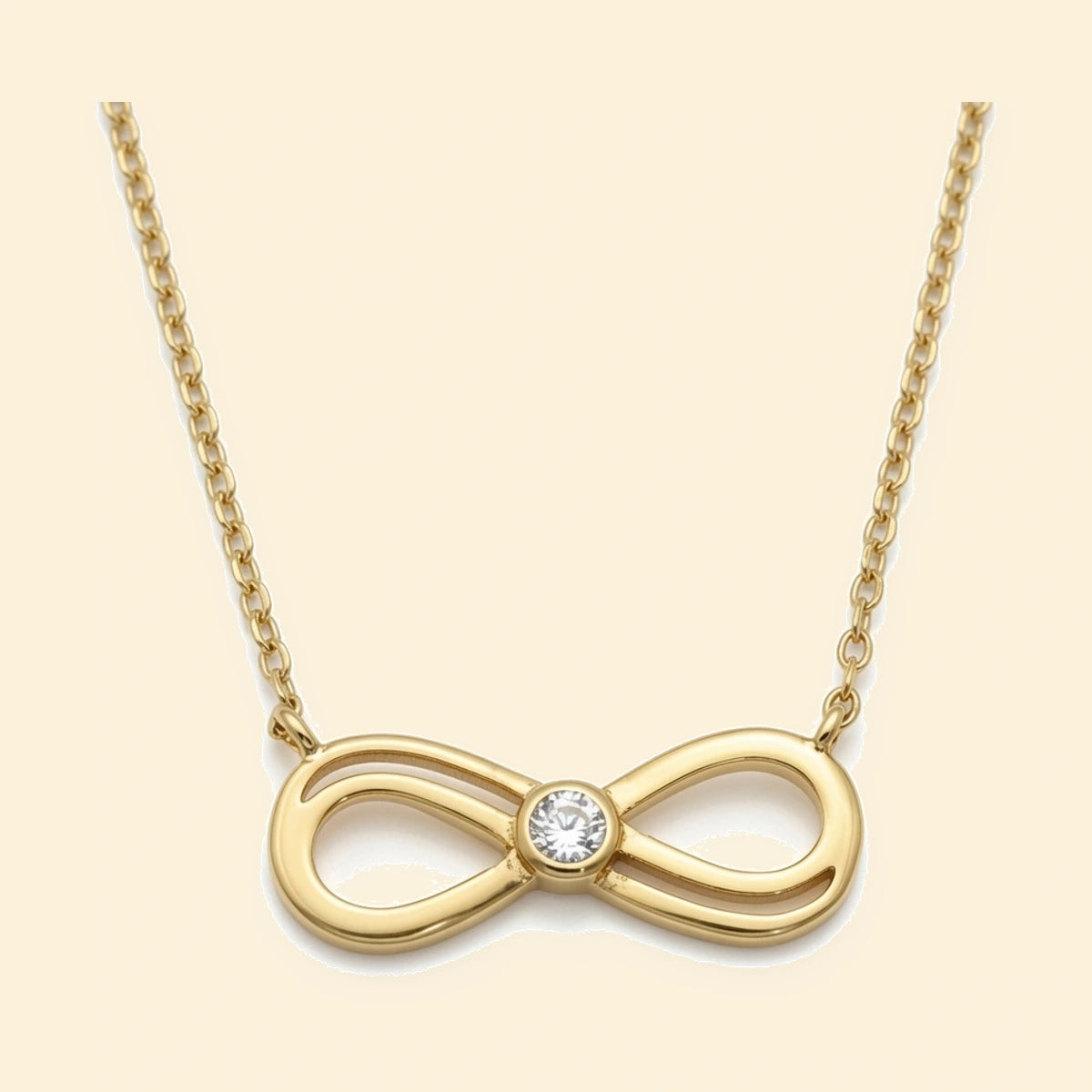 Gold Plated Sterling Silver CZ Infinity Necklace – ANC122-GP