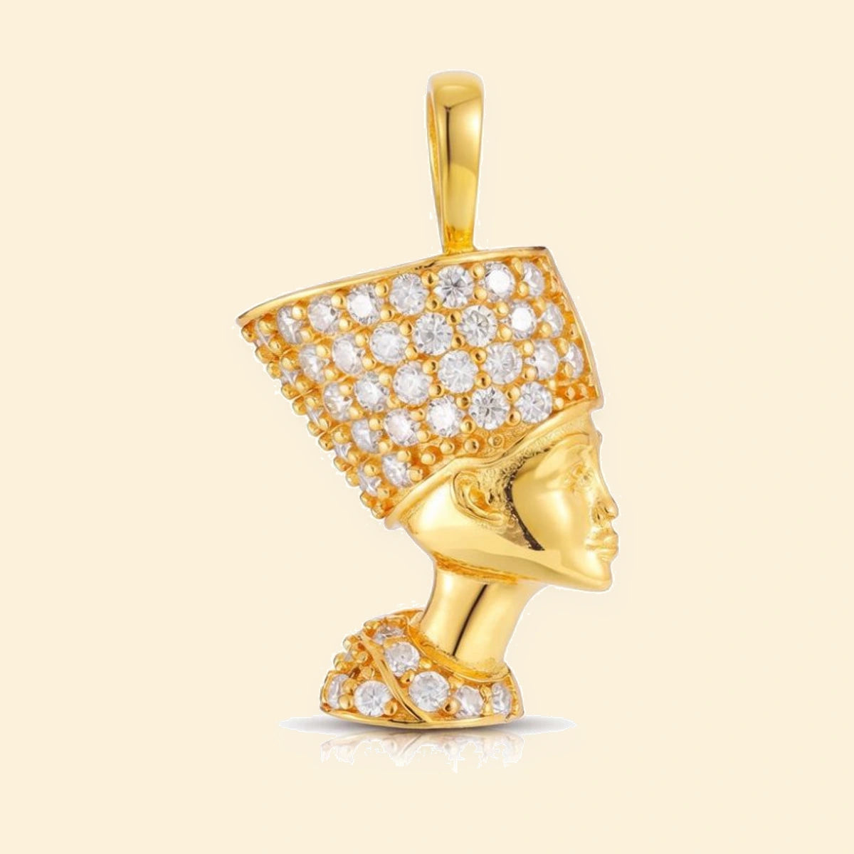 Gold Plated Sterling Silver Nefertiti Pendant – APD238-GP