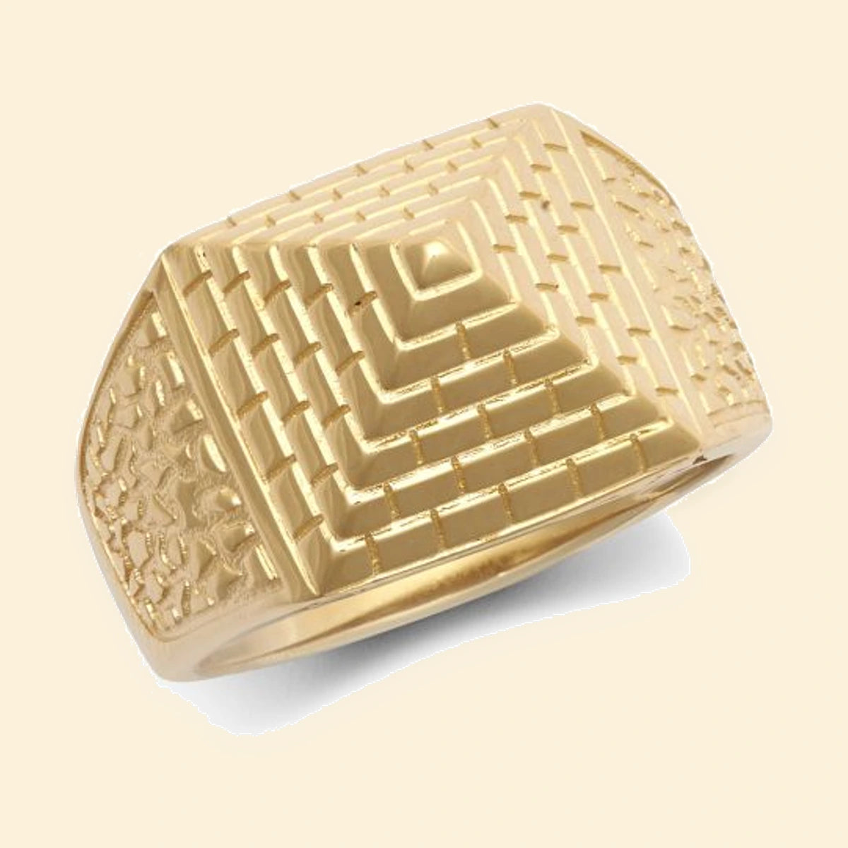 Gold Plated Sterling Silver Pyramid Ring 15.3mm – ARN132A-GP
