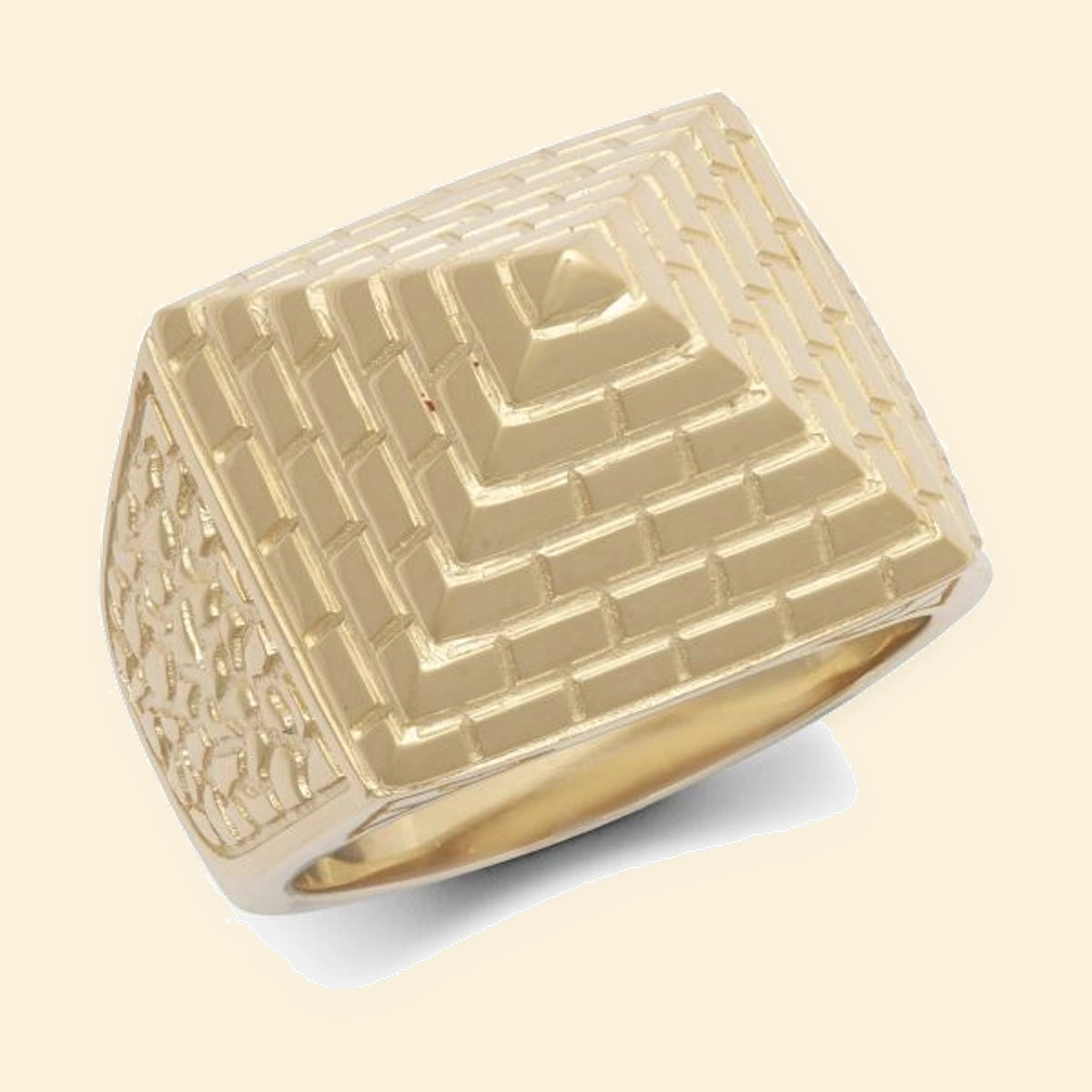 Gold Plated Sterling Silver Pyramid Ring 17.8mm – ARN132B-GP