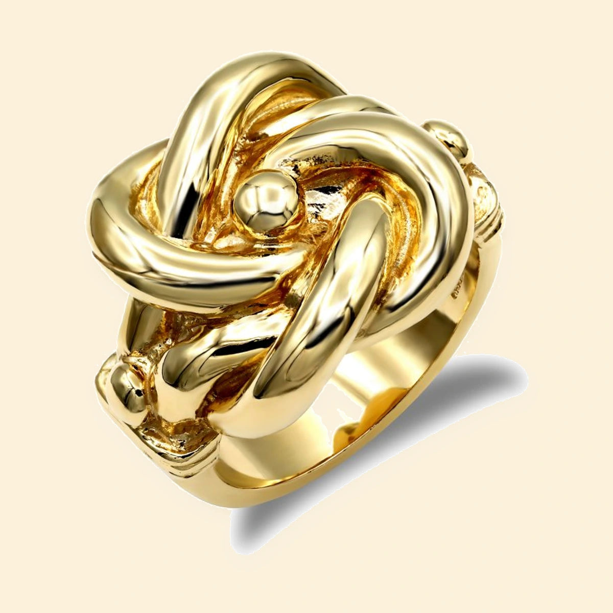 Gold Plated Sterling Silver Knot Ring – ARN162-GP
