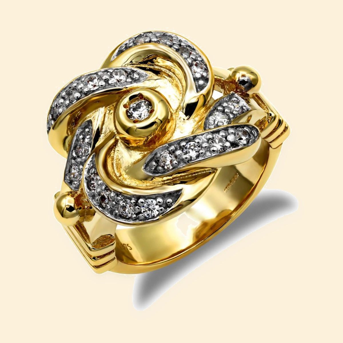 Gold Plated Sterling Silver Knot Ring – ARN163-GP
