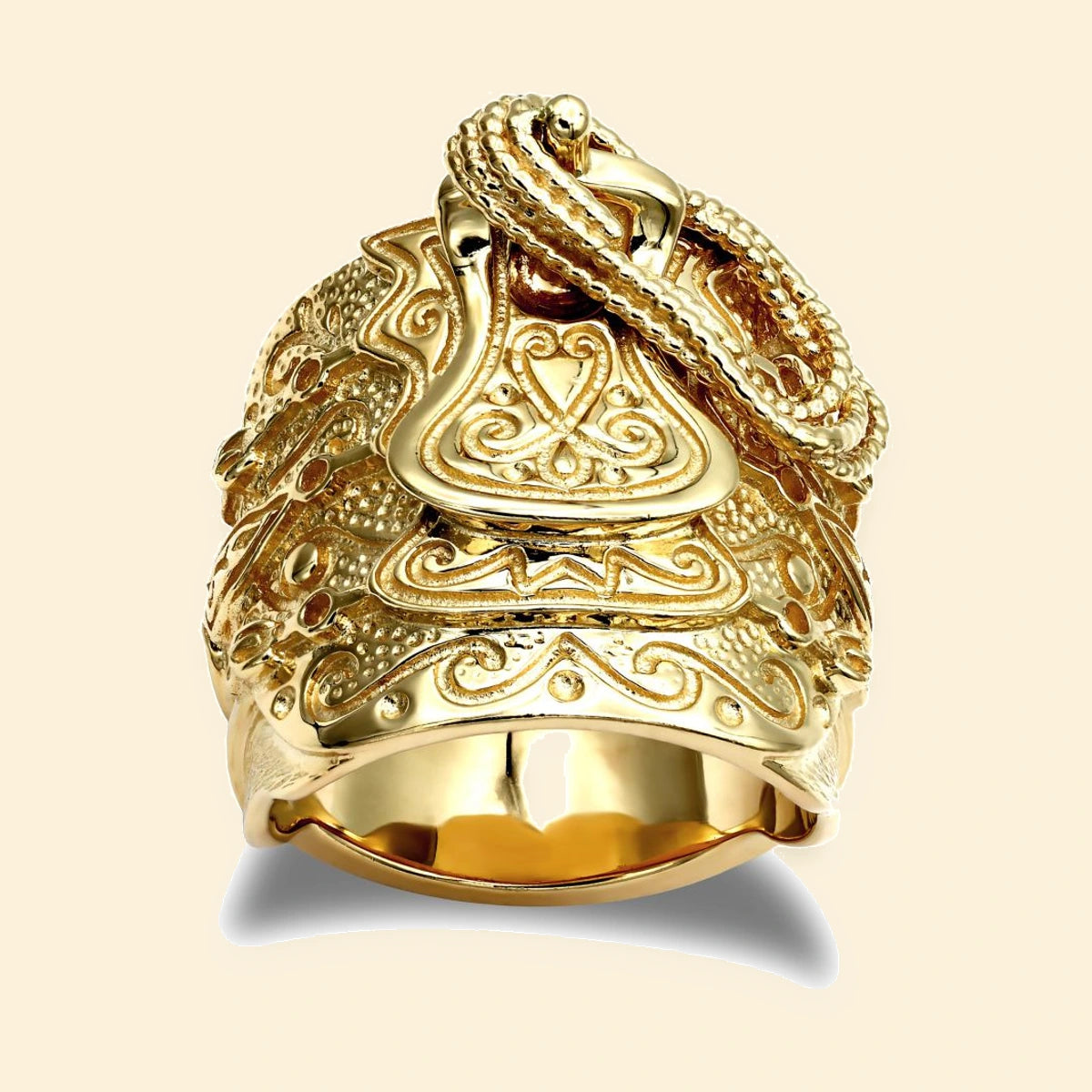 Gold Plated Sterling Silver Saddle Ring – ARN202-GP