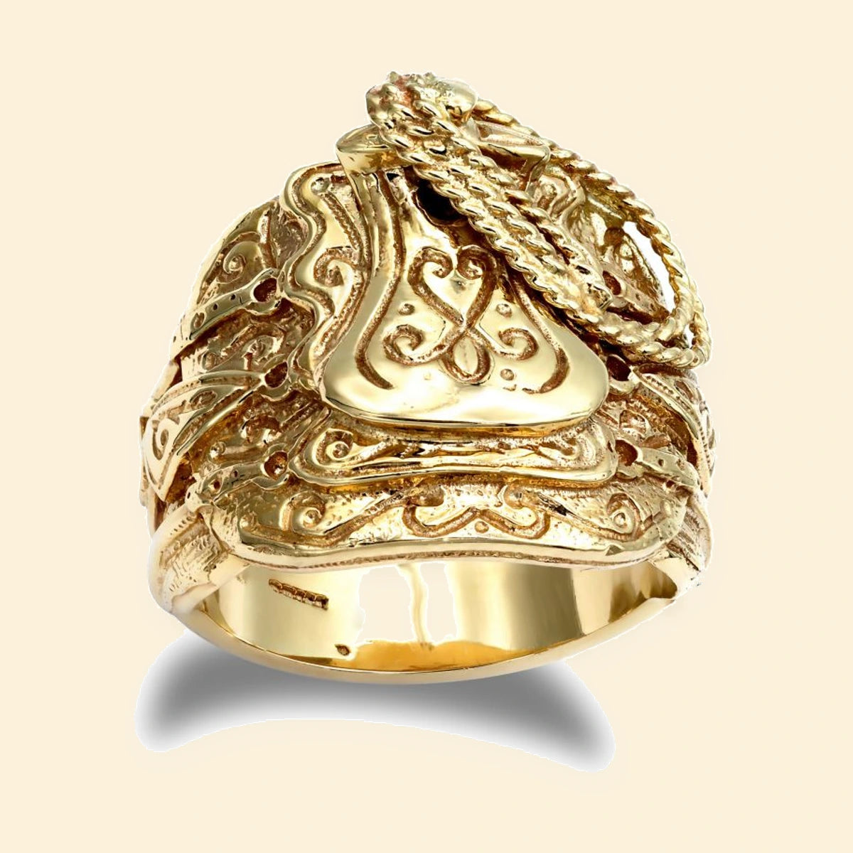 Gold Plated Sterling Silver Saddle Ring – ARN204-GP