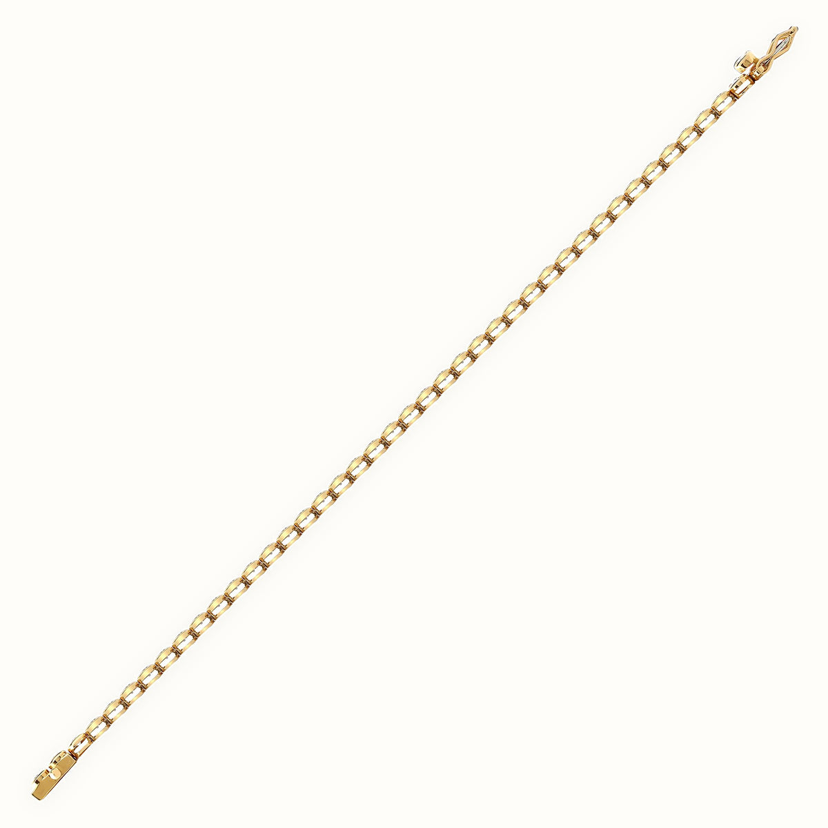 18ct Gold Rub-over Natural Diamond Line Bracelet
