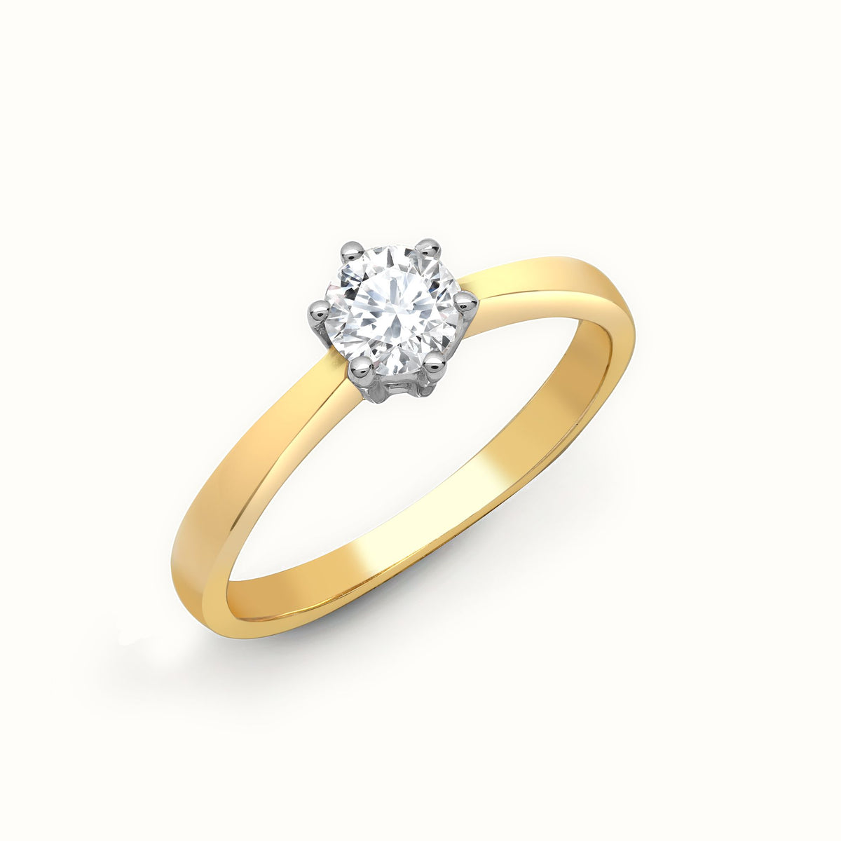 18ct Gold Solitaire Natural Diamond Ring