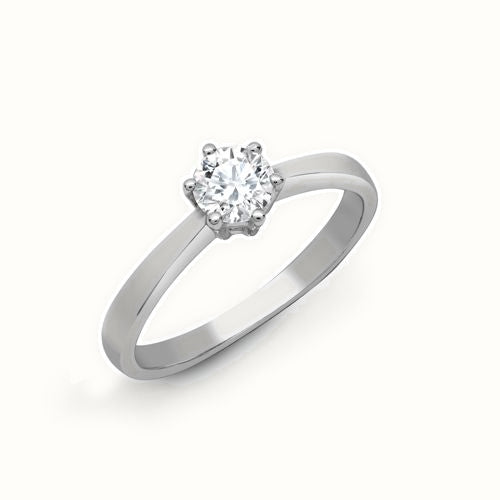 18ct Gold Solitaire Natural Diamond Ring