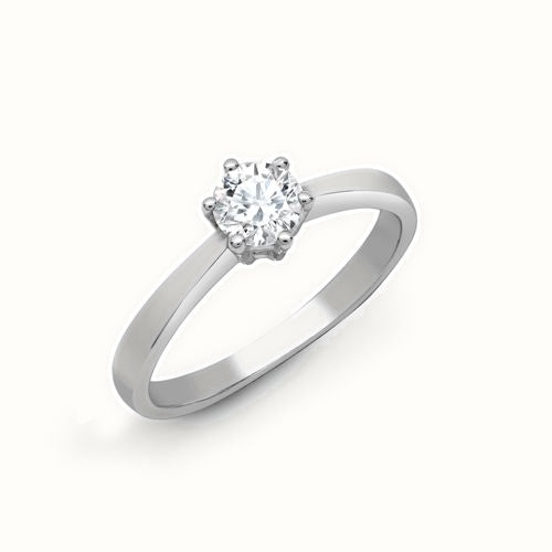 18ct Gold Solitaire Natural Diamond Ring