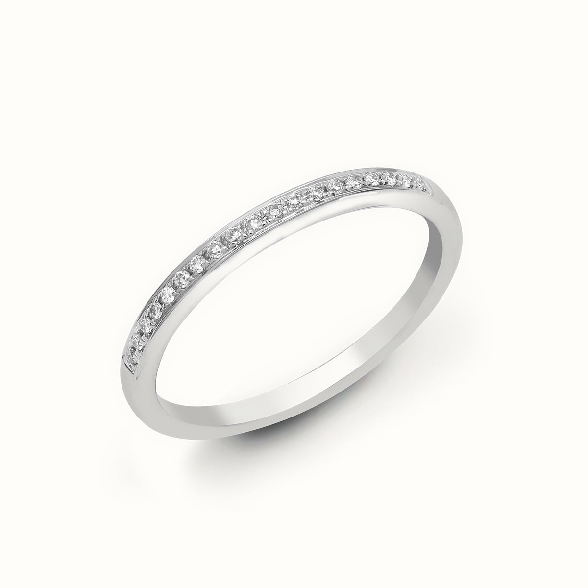 18ct White Pave Set Natural Diamond Eternity Ring