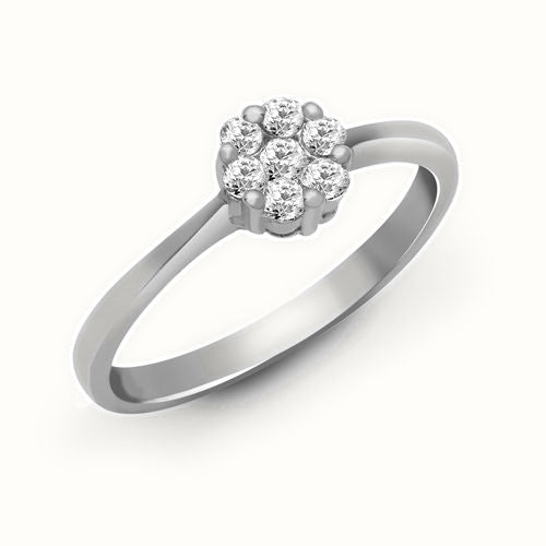 18ct White Gold Natural Diamond Ring