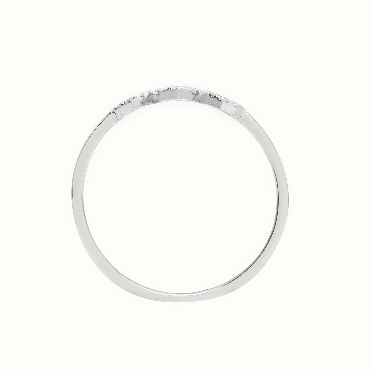 18ct White 0.10ct Natural Diamond 3 x Heart Ring