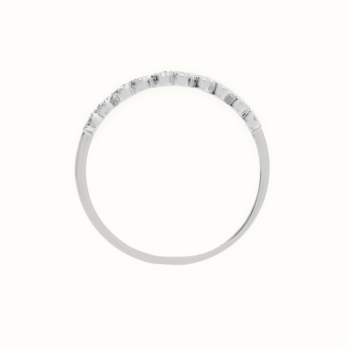 18ct White 0.15ct Natural Diamond 5 x Heart Ring