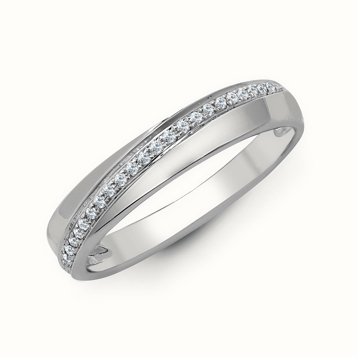 18ct White 0.11ct Natural Diamond Ring