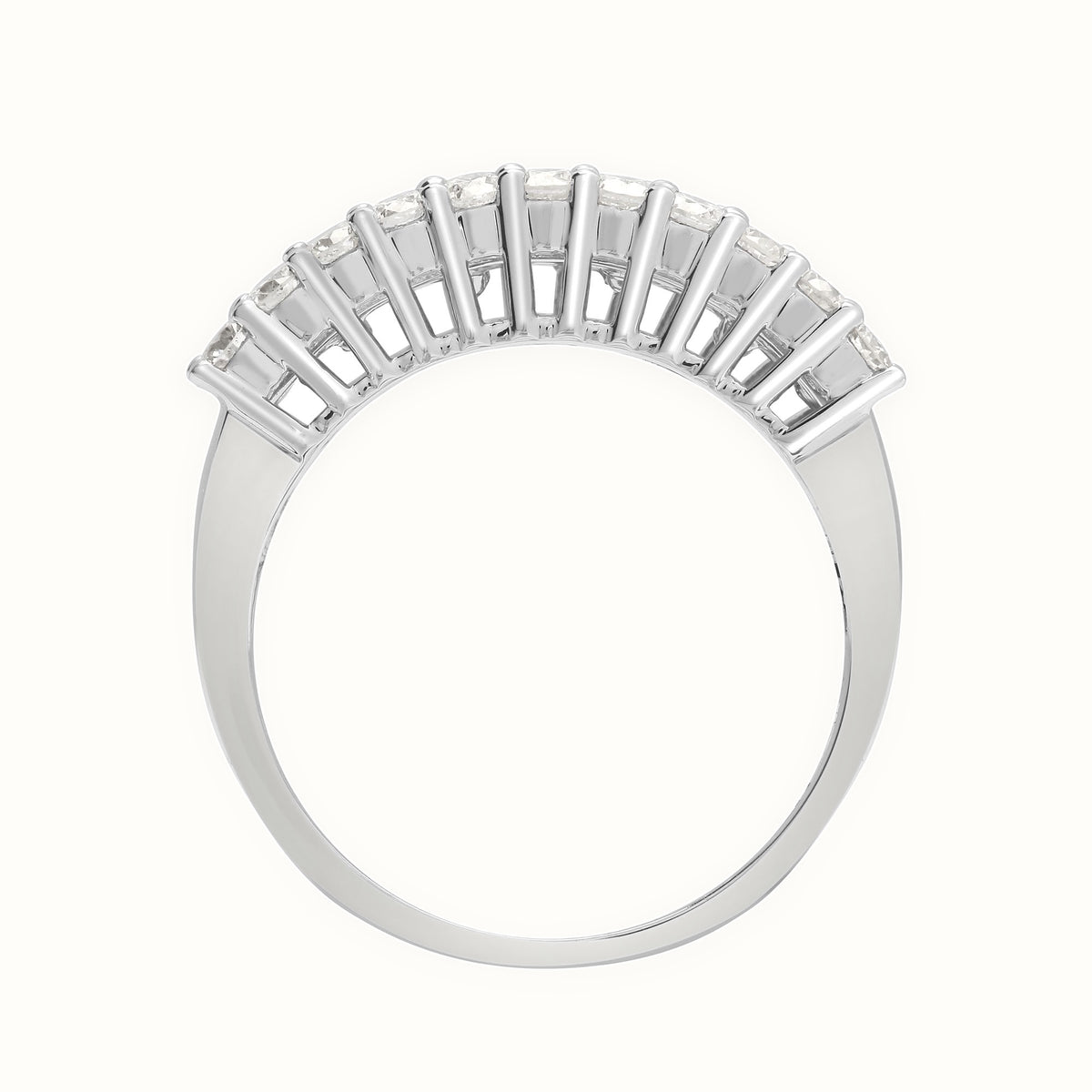 18ct White Round Baguette Natural Diamond Ring