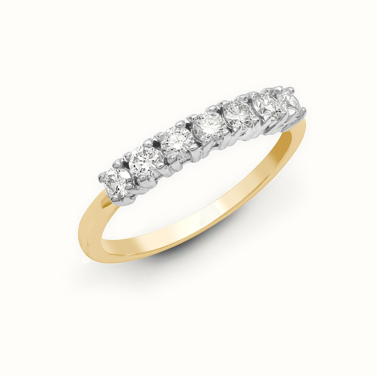 18ct Natural Diamond 7 stone 1 2 ET Ring — Delan Jewellers