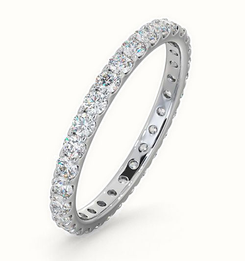 18ct White Gold Claw Set Full Eternity Ring Natural Diamond