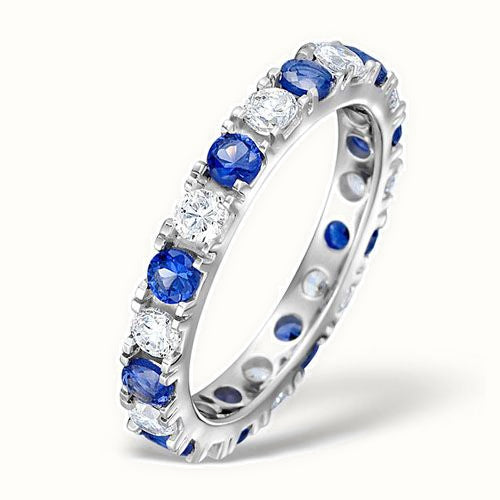 18ct White Gold Claw Set Full Eternity Ring Natural Diamond