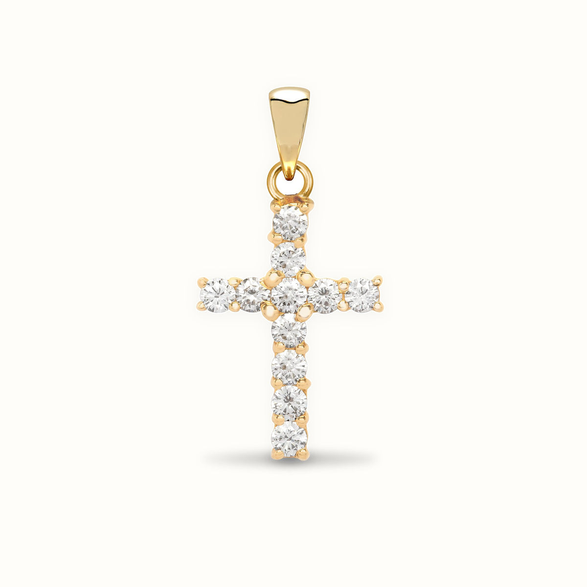 18ct Gold Natural Diamond Cross
