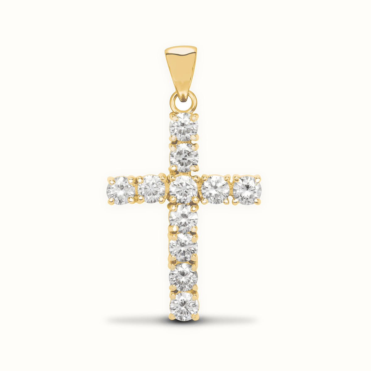 18ct Gold Natural Diamond Cross