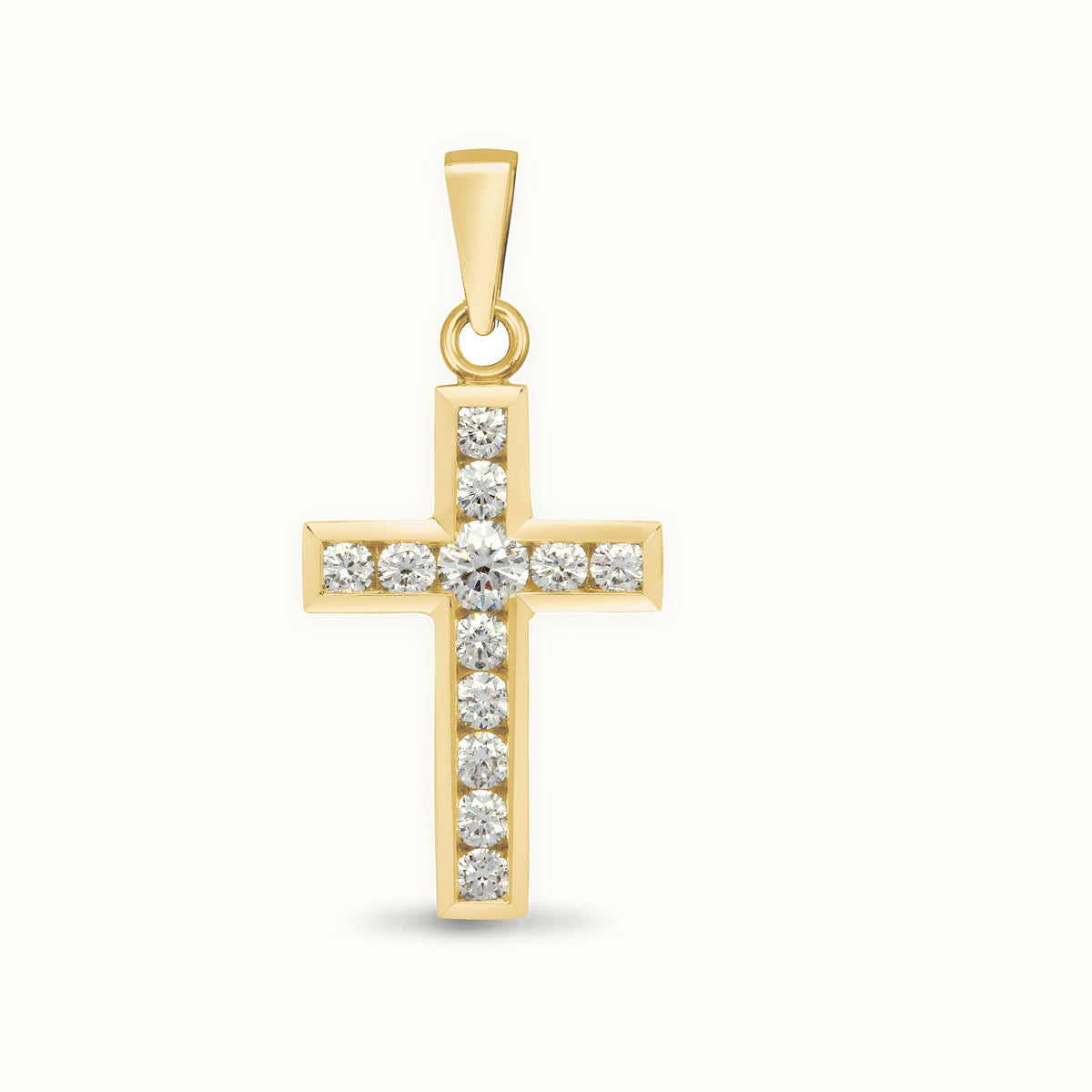 18ct Yellow Gold Natural Diamond Cross