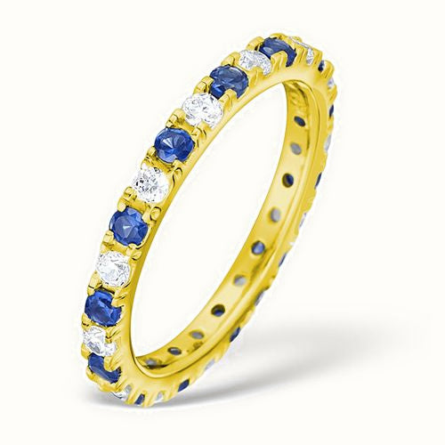 18ct Yellow Gold Claw Set Full Eternity Ring Natural Diamond