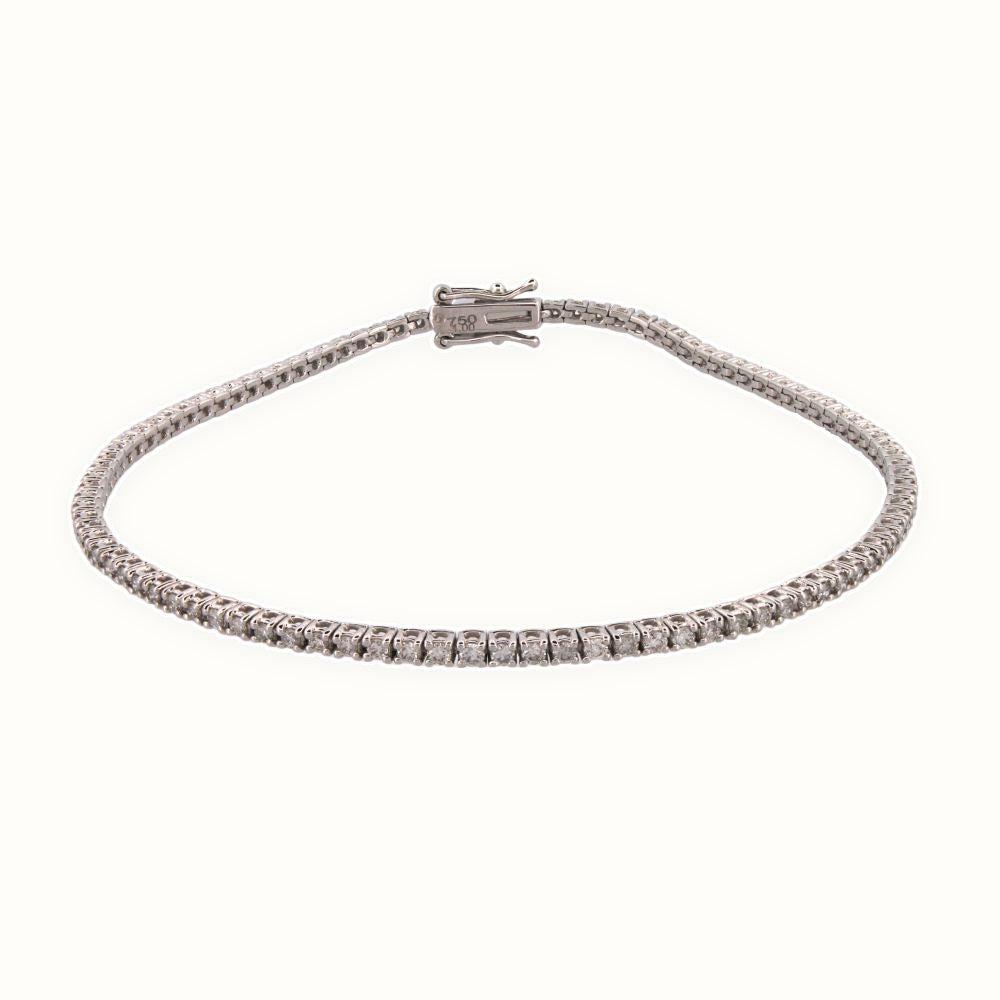 9ct Gold Claw Set Natural Diamond Line Bracelet