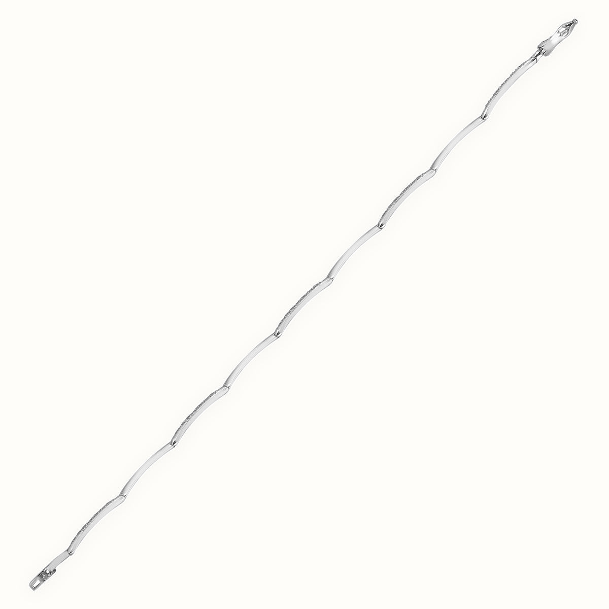 9ct White Gold Natural Diamond Bracelet