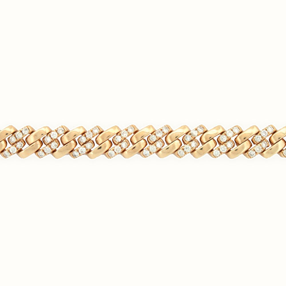 9ct Cuban Link 1.43ct Diamond Set Bracelet