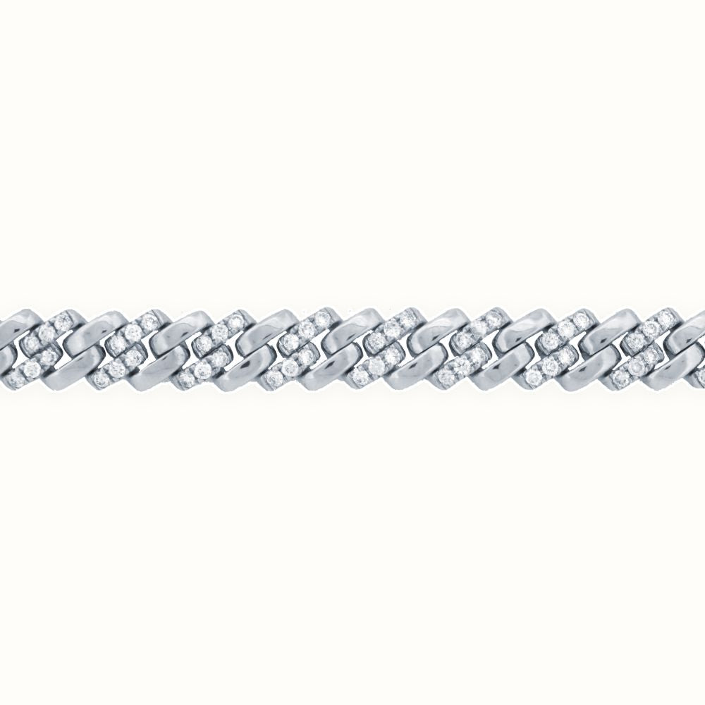 9ct Cuban Link 1.43ct Diamond Set Bracelet