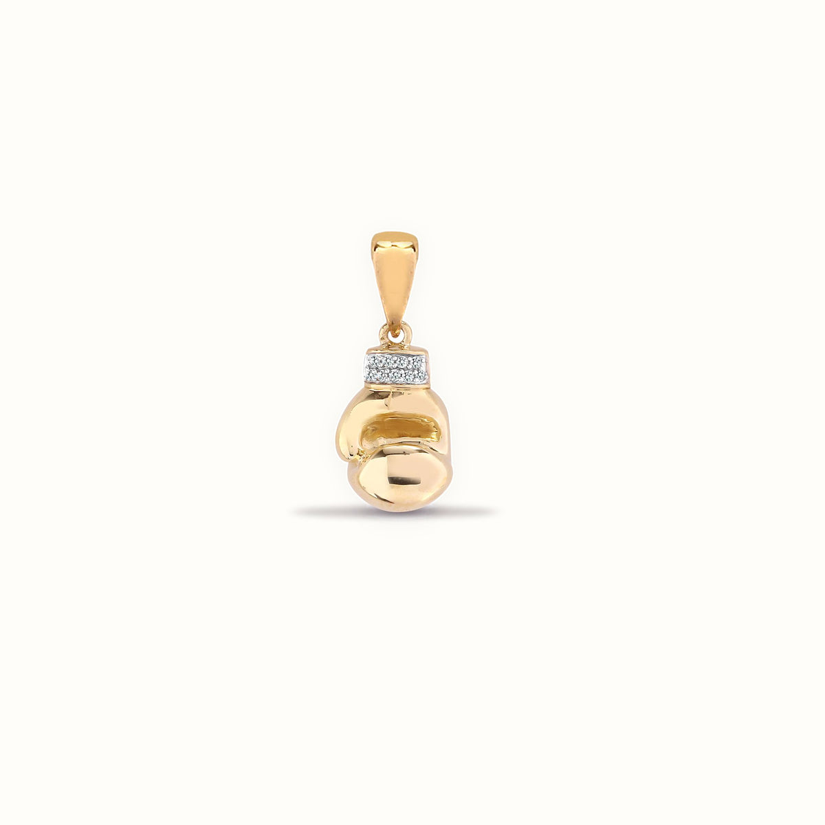 9ct Yellow Gold Natural Diamond Boxing Glove Pendant