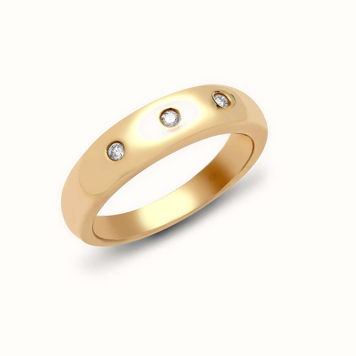 9ct Yellow Gold Natural Diamond 3 Stone Trilogy Ring