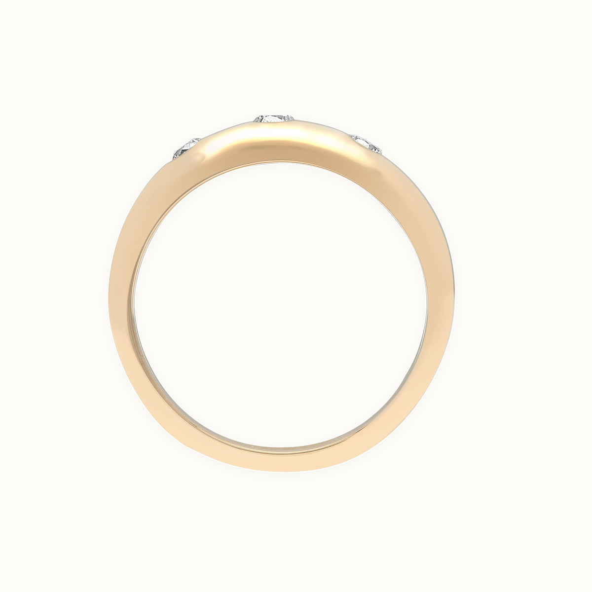 9ct Yellow Gold Natural Diamond 3 Stone Trilogy Ring
