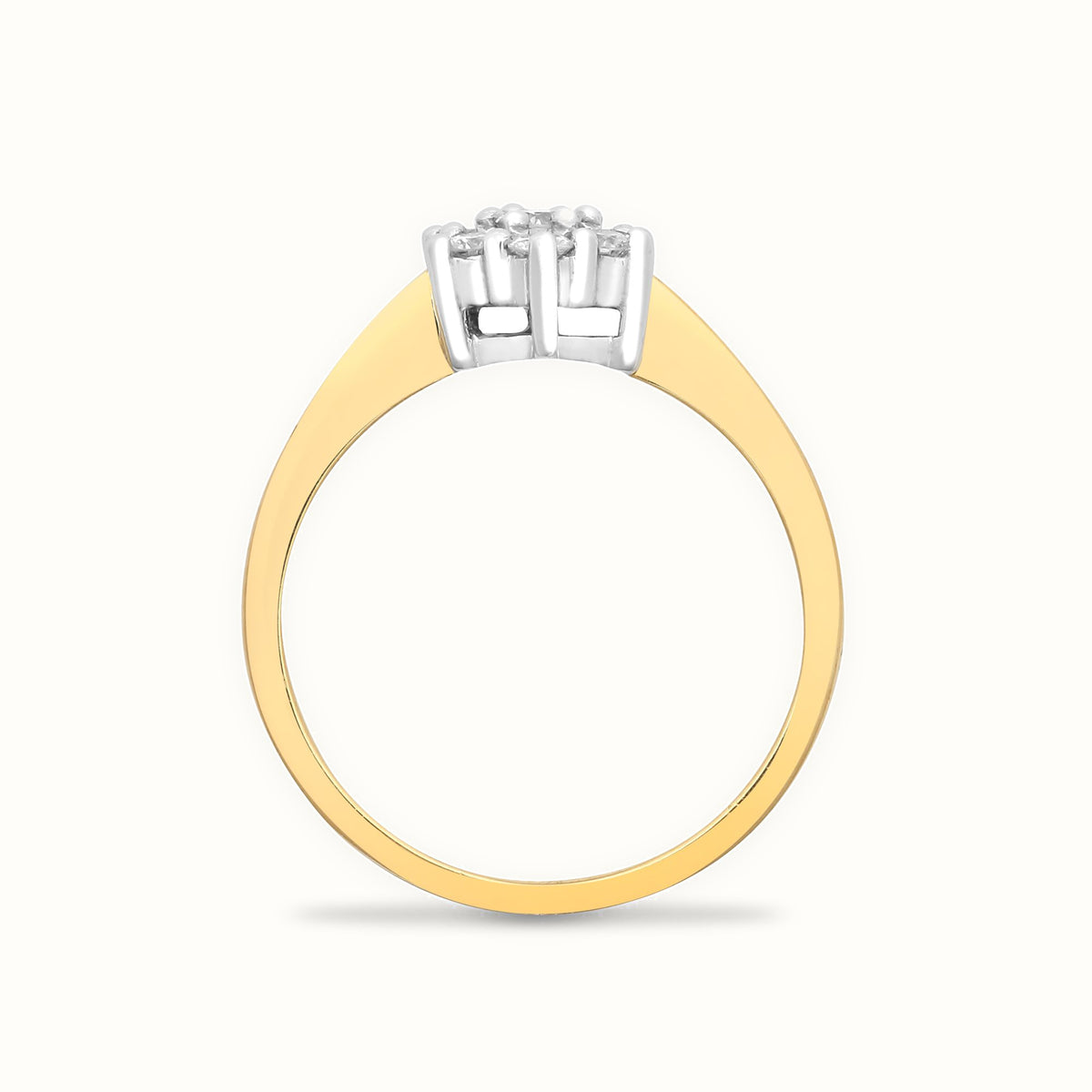 9ct Yellow Gold Natural Diamond Cluster Ring