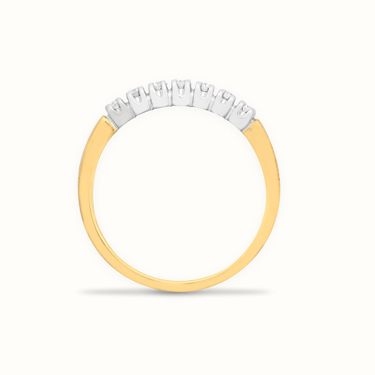 9ct Yellow Gold Natural Diamond 7 Stone Half Eternity Ring
